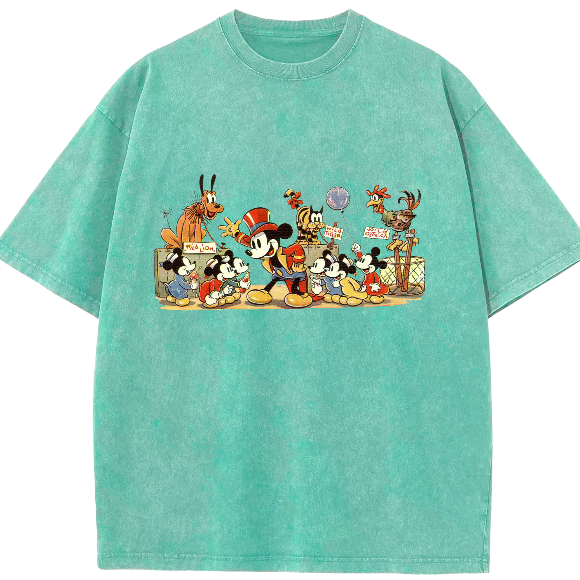 （画像用） ミッキーマウス Mickey Mouse 綿100% ヴィンテージ風 半袖Tシャツ（フロントプリント）